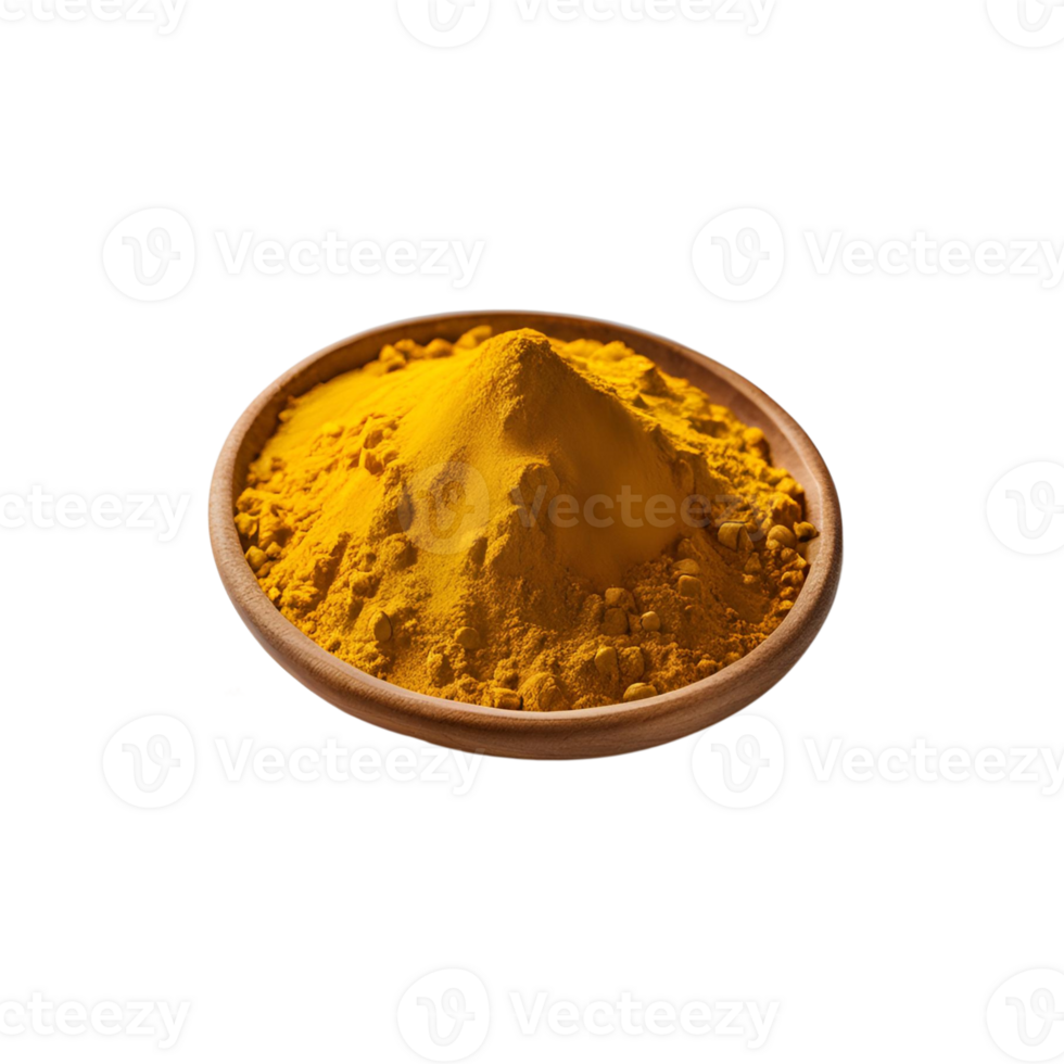 Turmeric powder in a brown container png