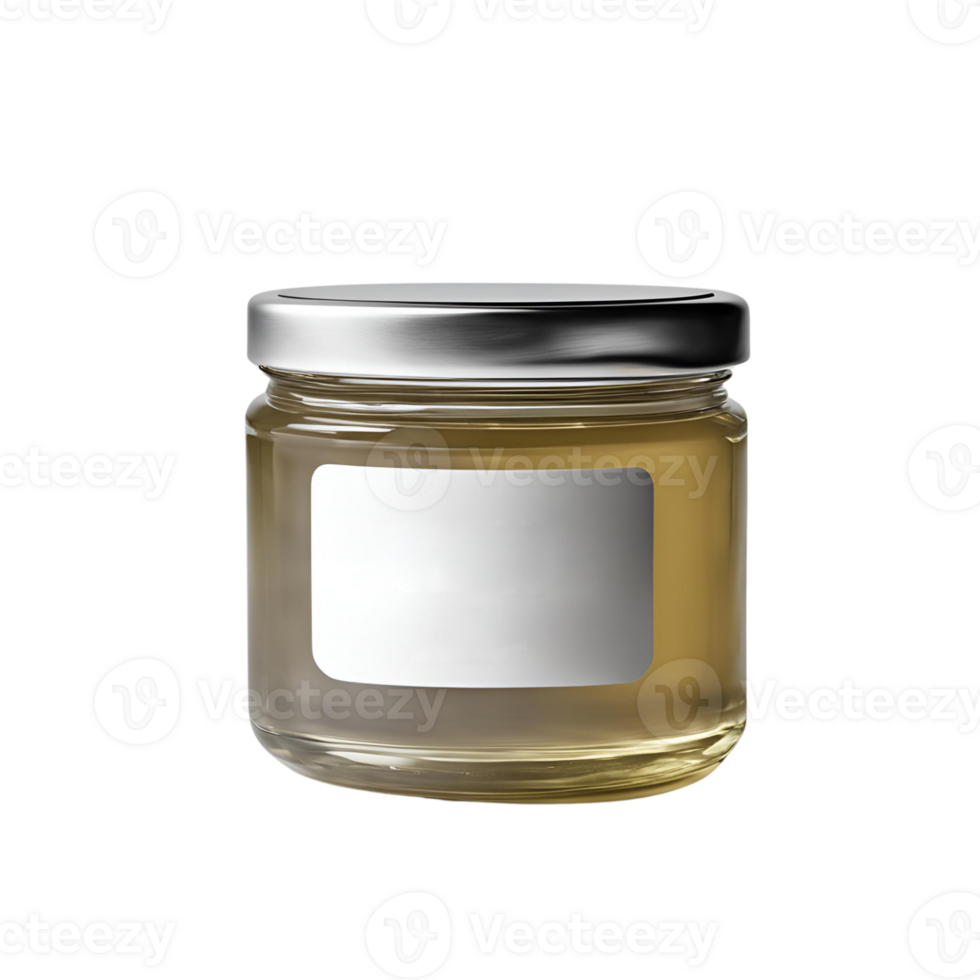 Luxury in a Jar, Coconut Oil with a Silver Lid and Glossy Texture png