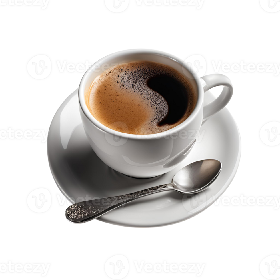 Cup of steaming hot coffee png