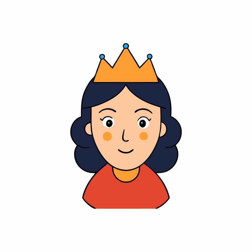 Unique Queen Face Illustration for Minimalist and Royalty-Inspired Creations vector