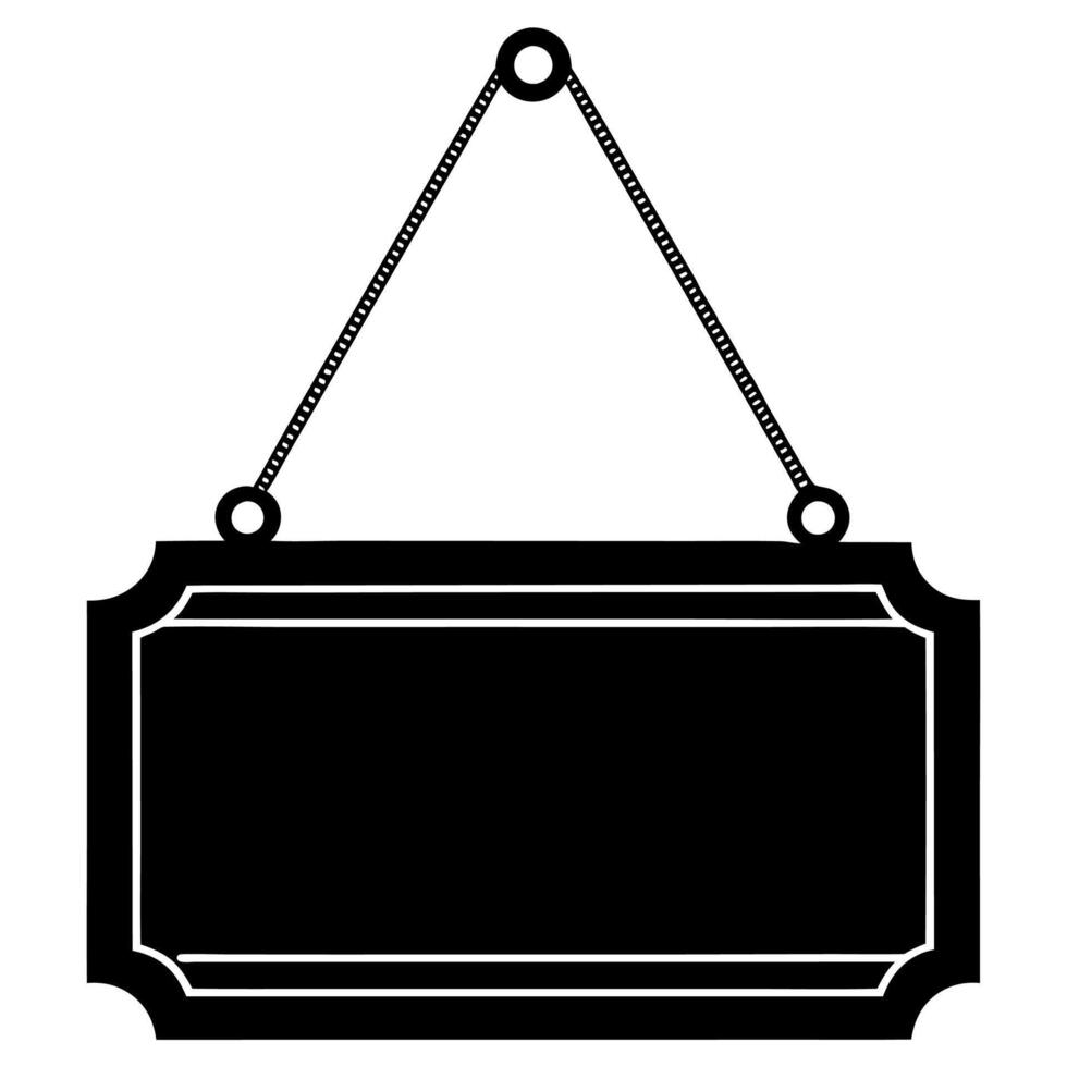 Rustic Wooden Sign Board Silhouette Ideal for Crafts and Decor Projects vector