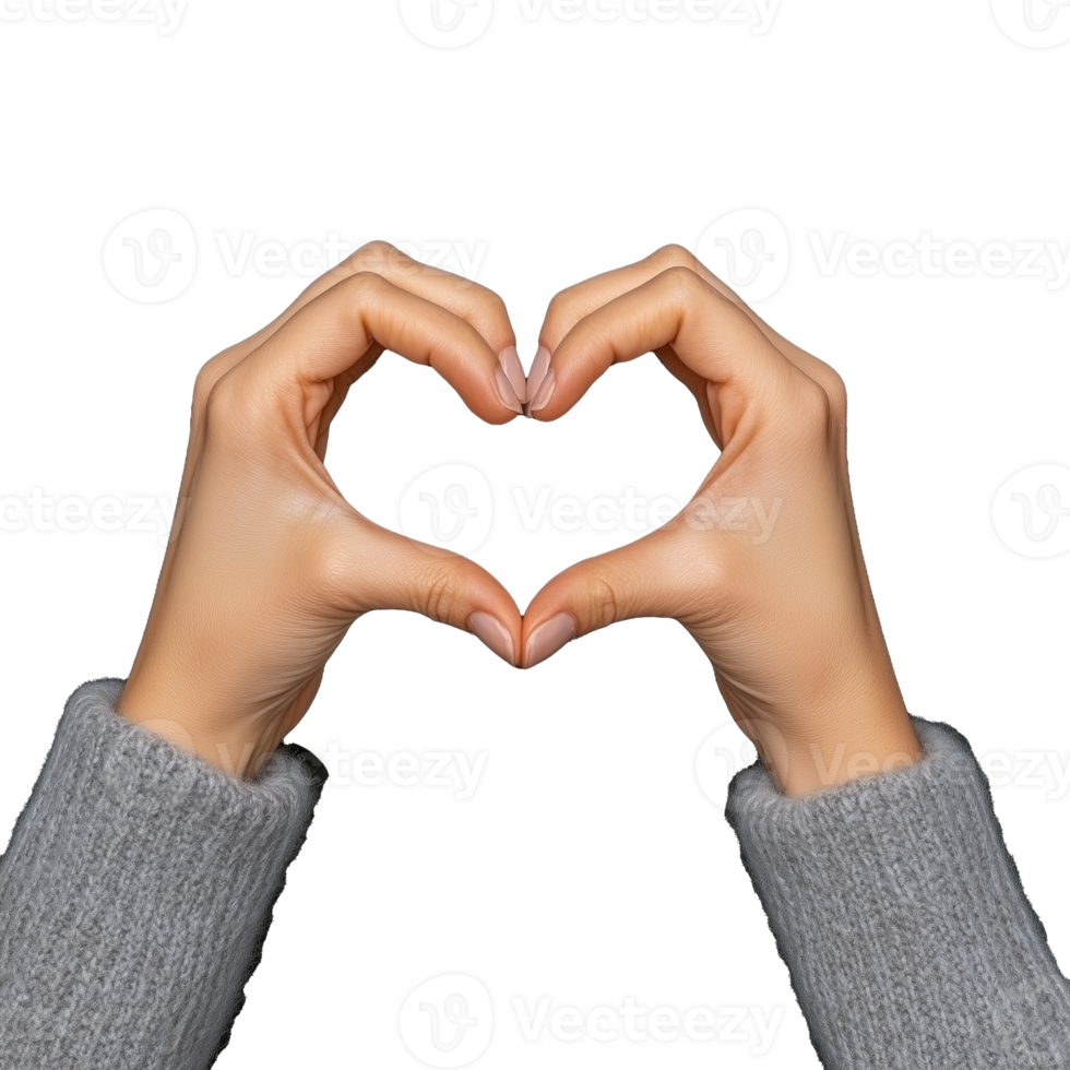 Hands Forming Heart Shape Gesture on Transparent Background png