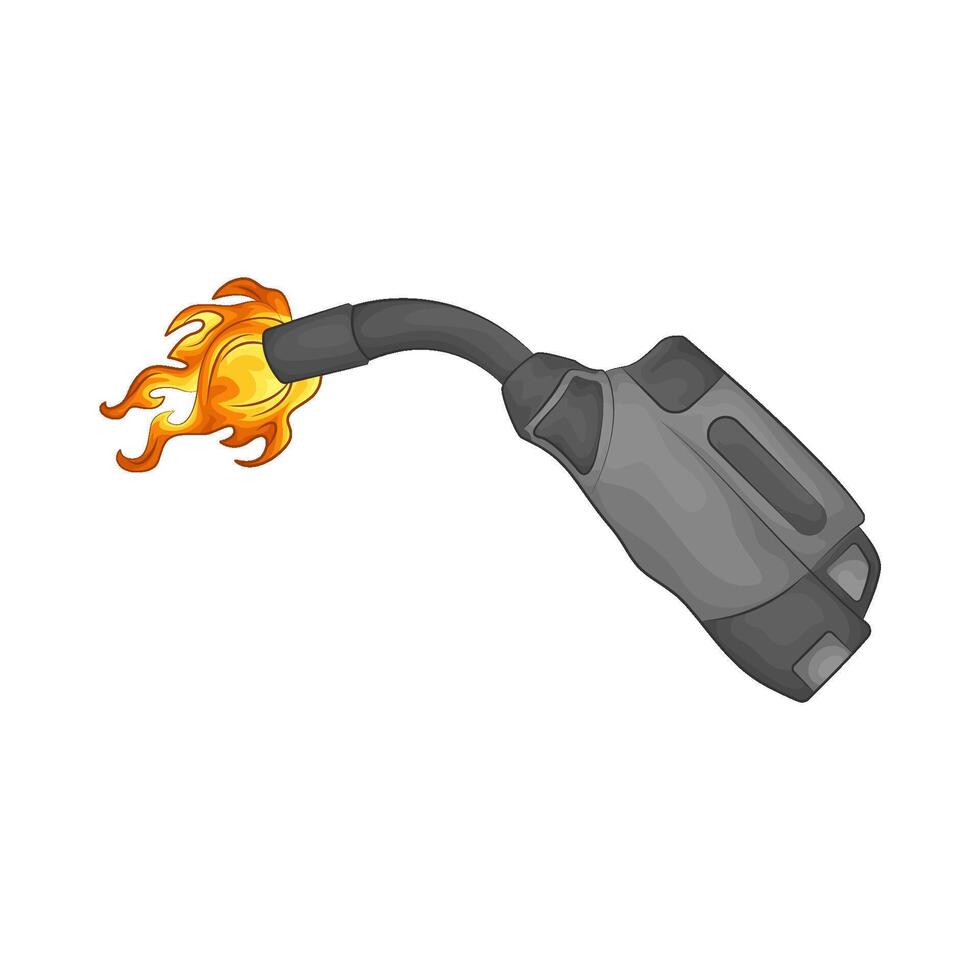 Black lighter gas emits flames vector