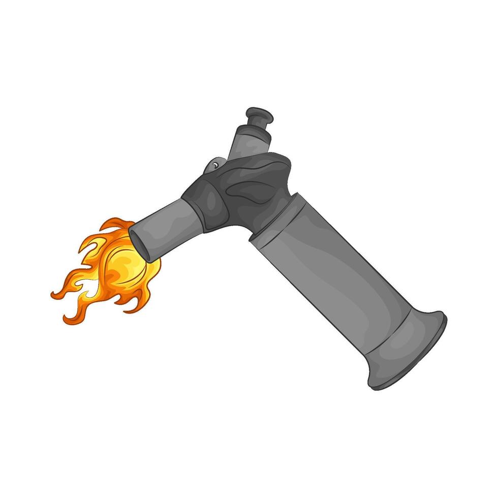 The gas lighter emits flame illustration vector