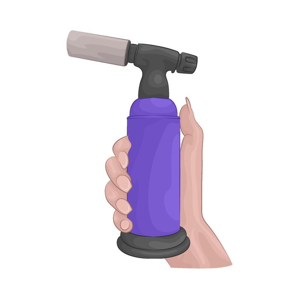 lighter gas in hand illustration vector