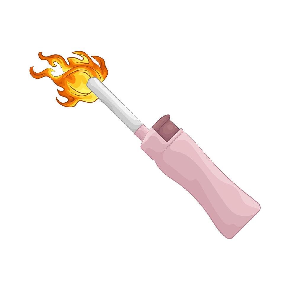 gas lighter with flame coming out of it illustration vector
