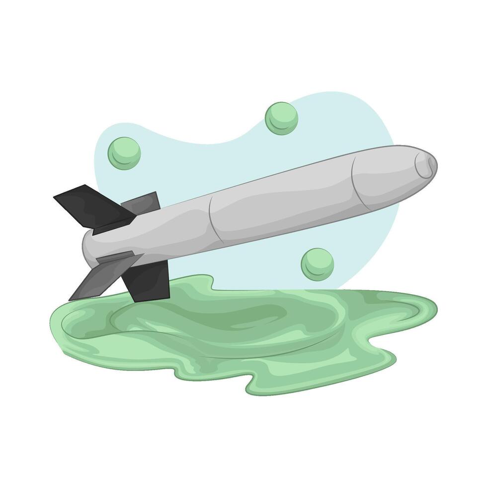 illustration of nuclear bombs and dangerous liquids vector
