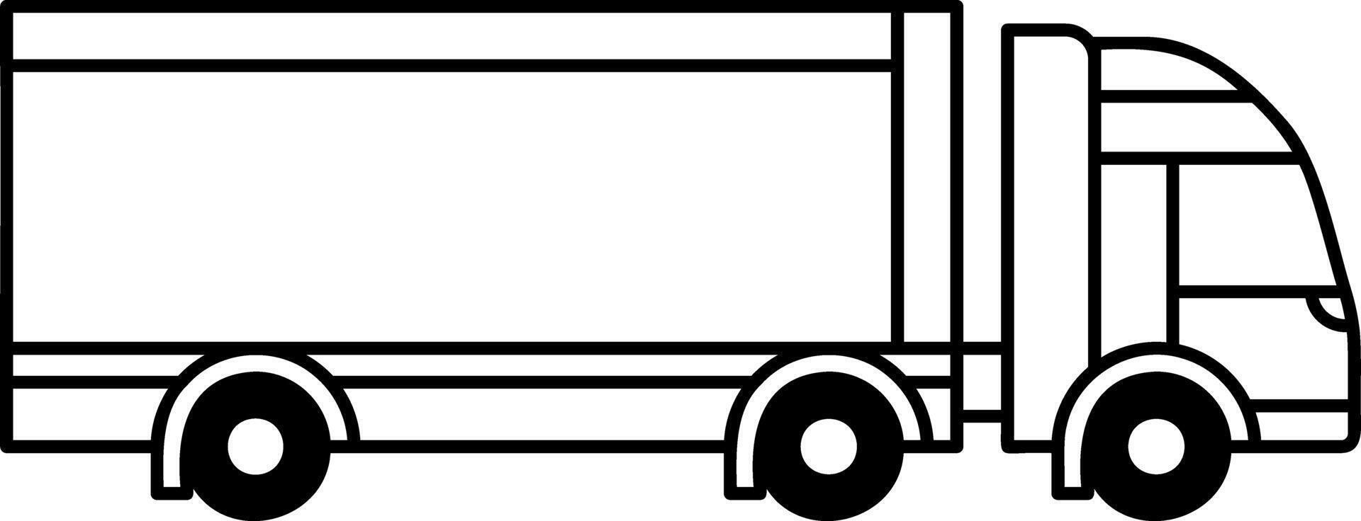 black truck and trailer icon without background vector