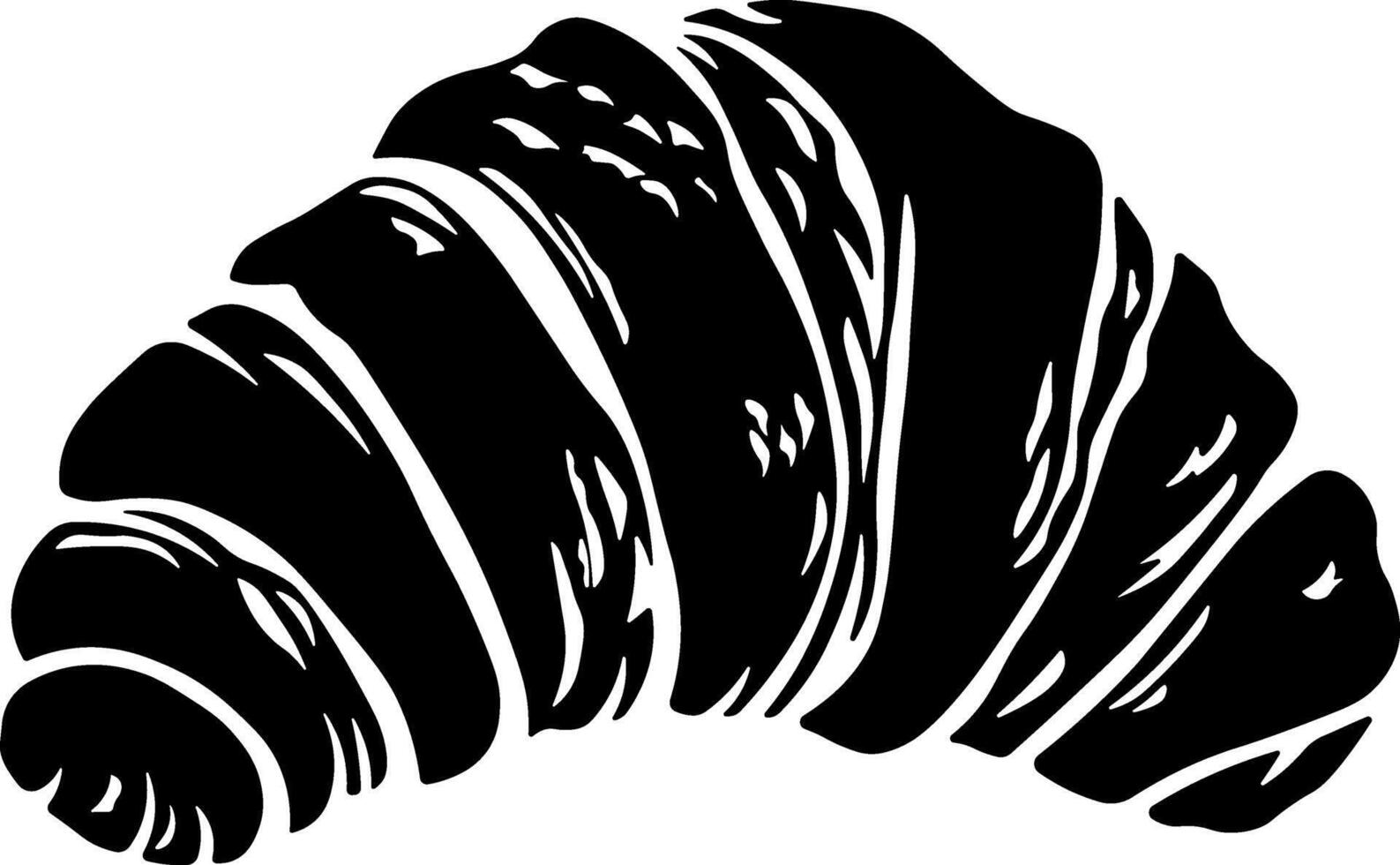 black croissant without background vector
