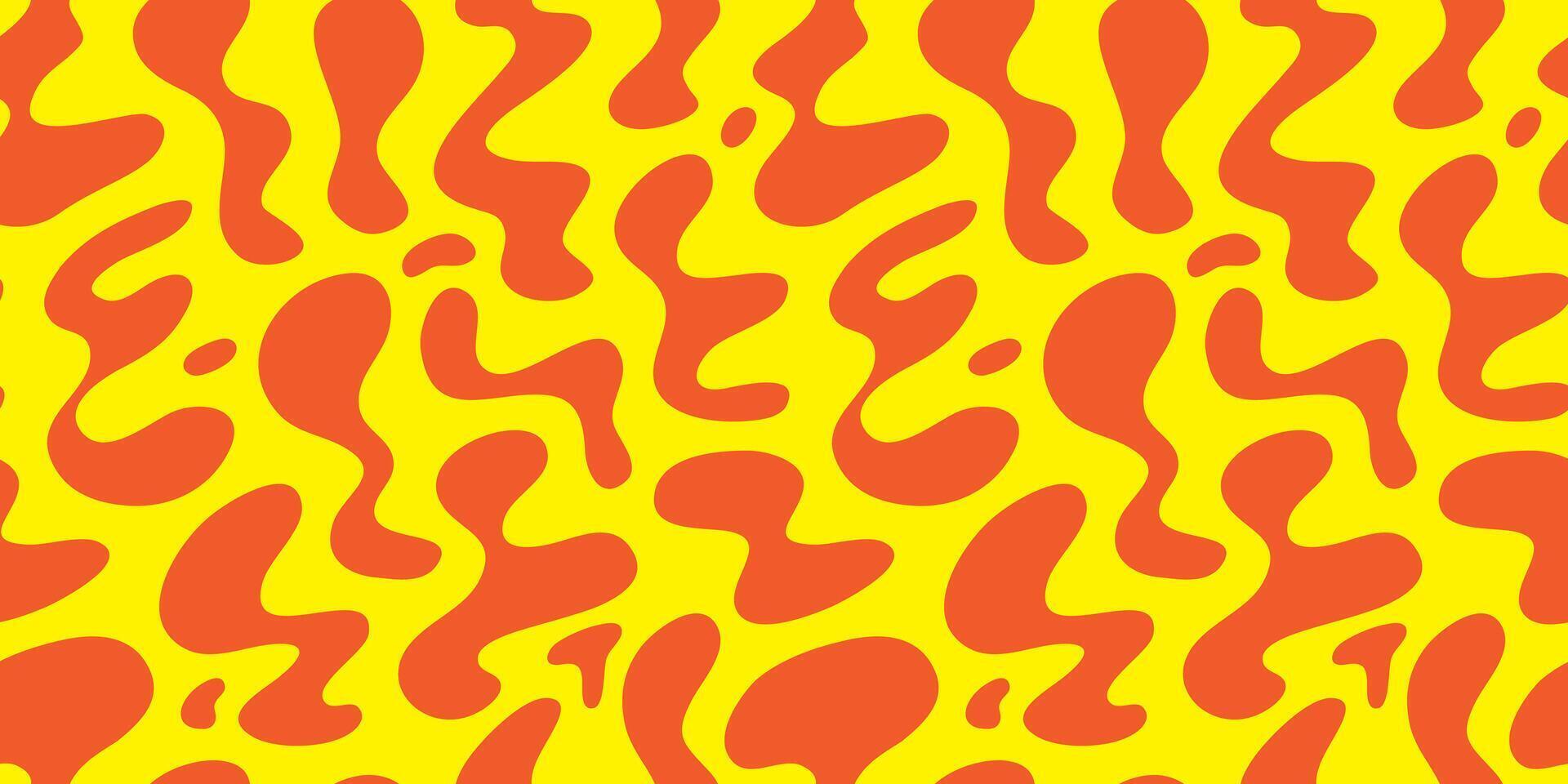 Abstract wavy y2k shape seamless pattern illustration. Modern minimalist art print background of psychedelic curvy shapes on vector