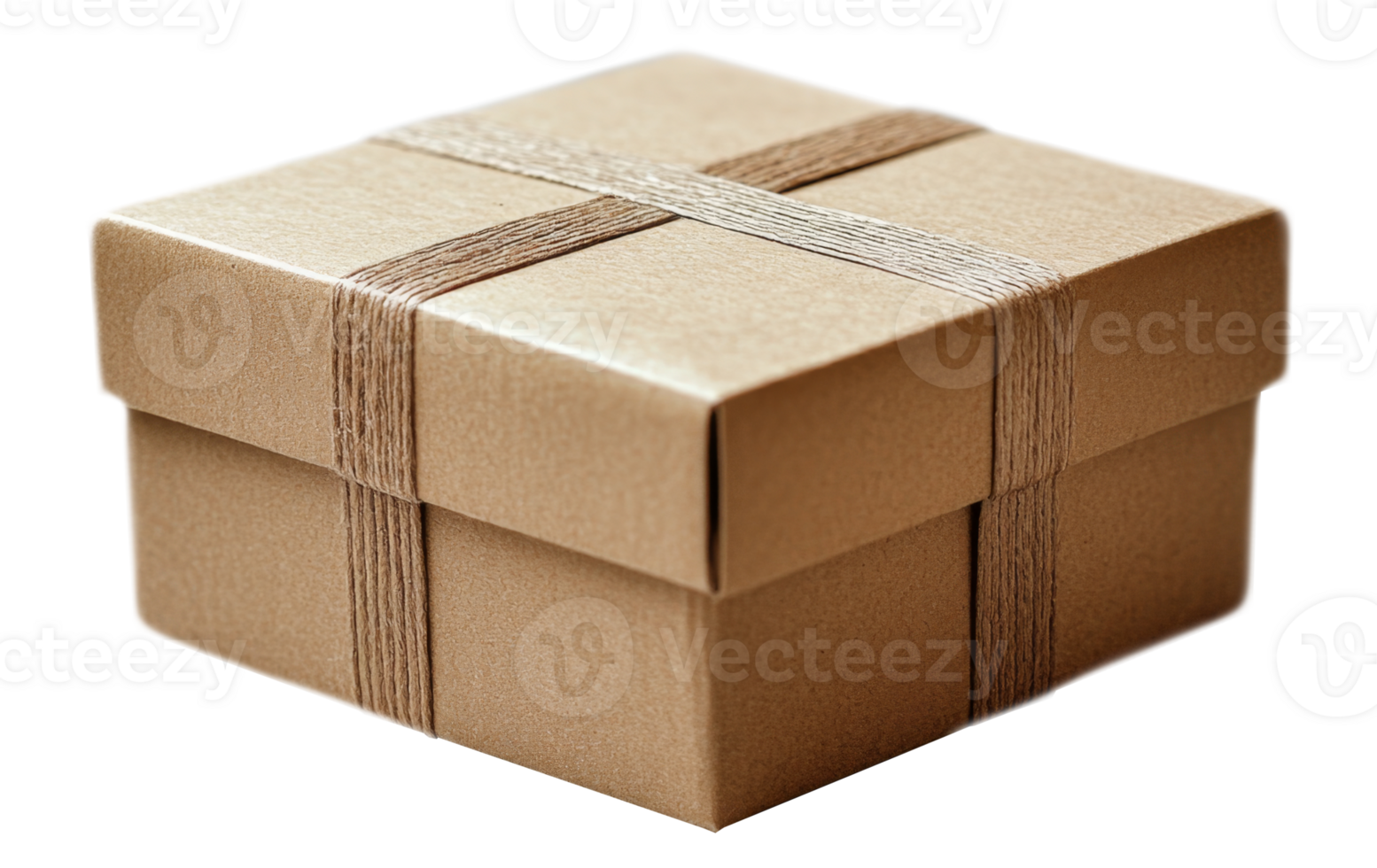 A brown gift box with a simple design, securely tied with twine, suitable for multiple occasions such as birthdays, holidays, and celebrations, exuding a rustic charm and warmth. png