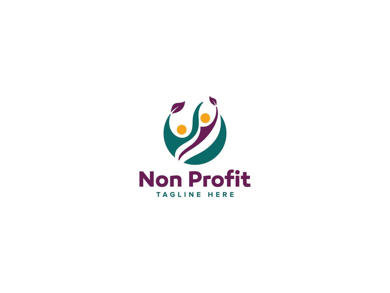 Empowered Nonprofit Logos, Visuals of Transformation with Globe People Leaf vector