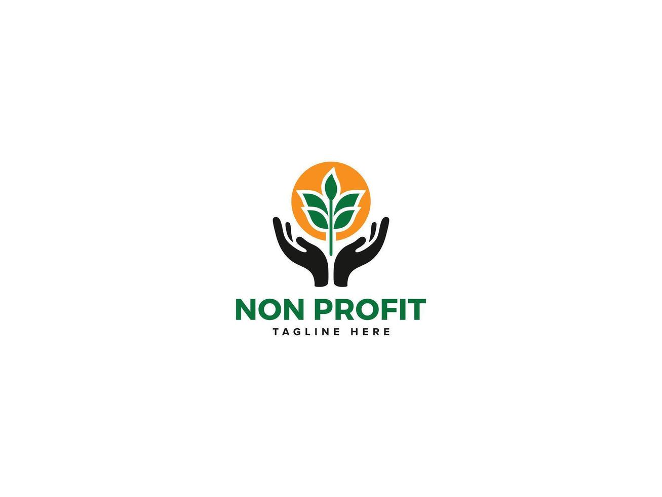 Innovative Non Profit Emblems, Visualizing Community Impact with Hand Sun Tree Leaf vector