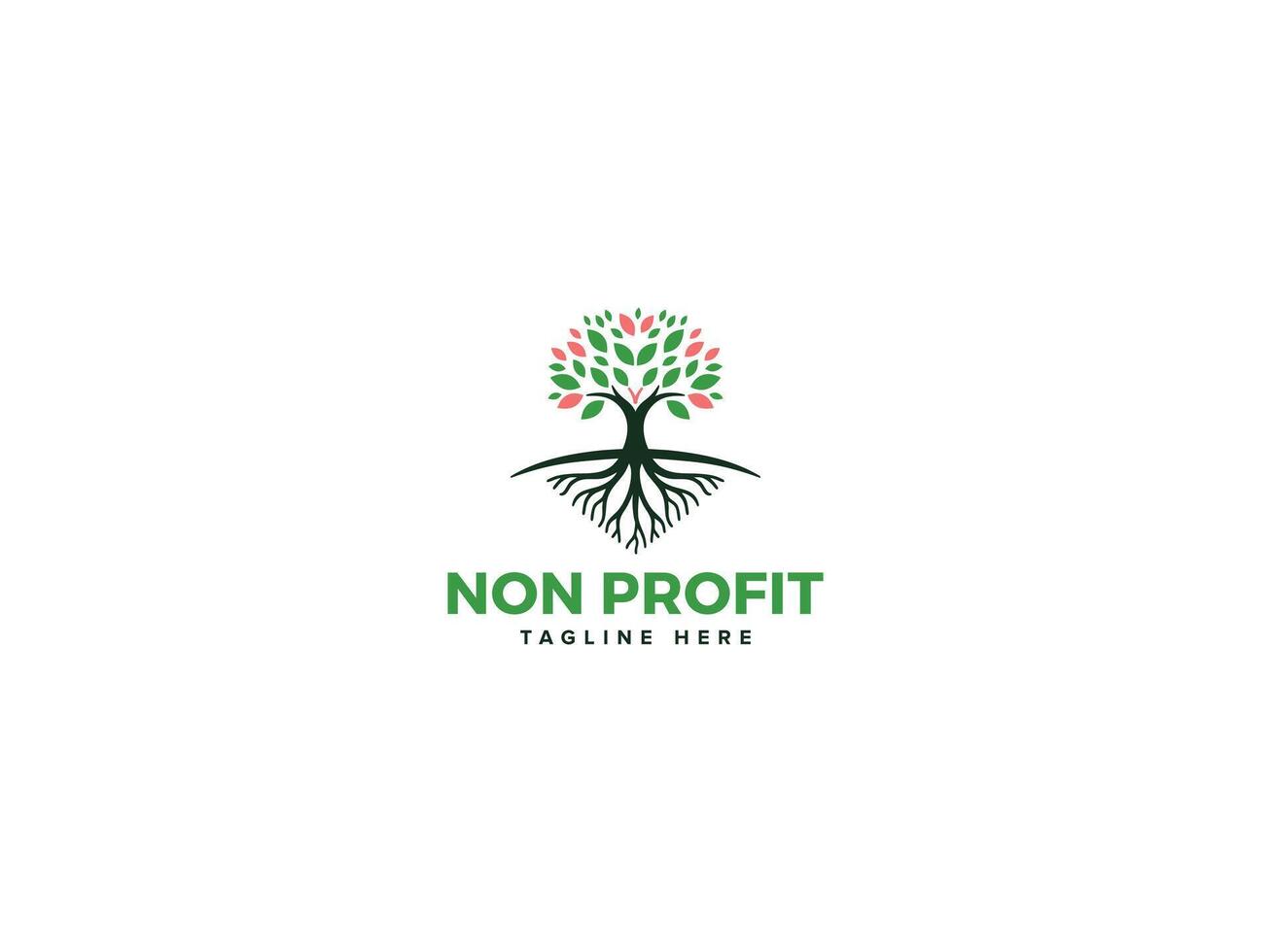Innovative Nonprofit Logos, Community and Care Templates with Colorful Leaf Tree vector
