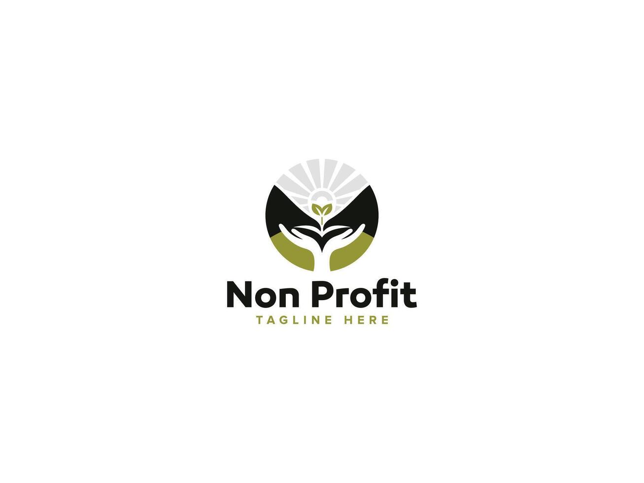 Creative Non Profit Logo Design, Artistic Representations of Hope with Circle Hand Tree Leaf Sun vector