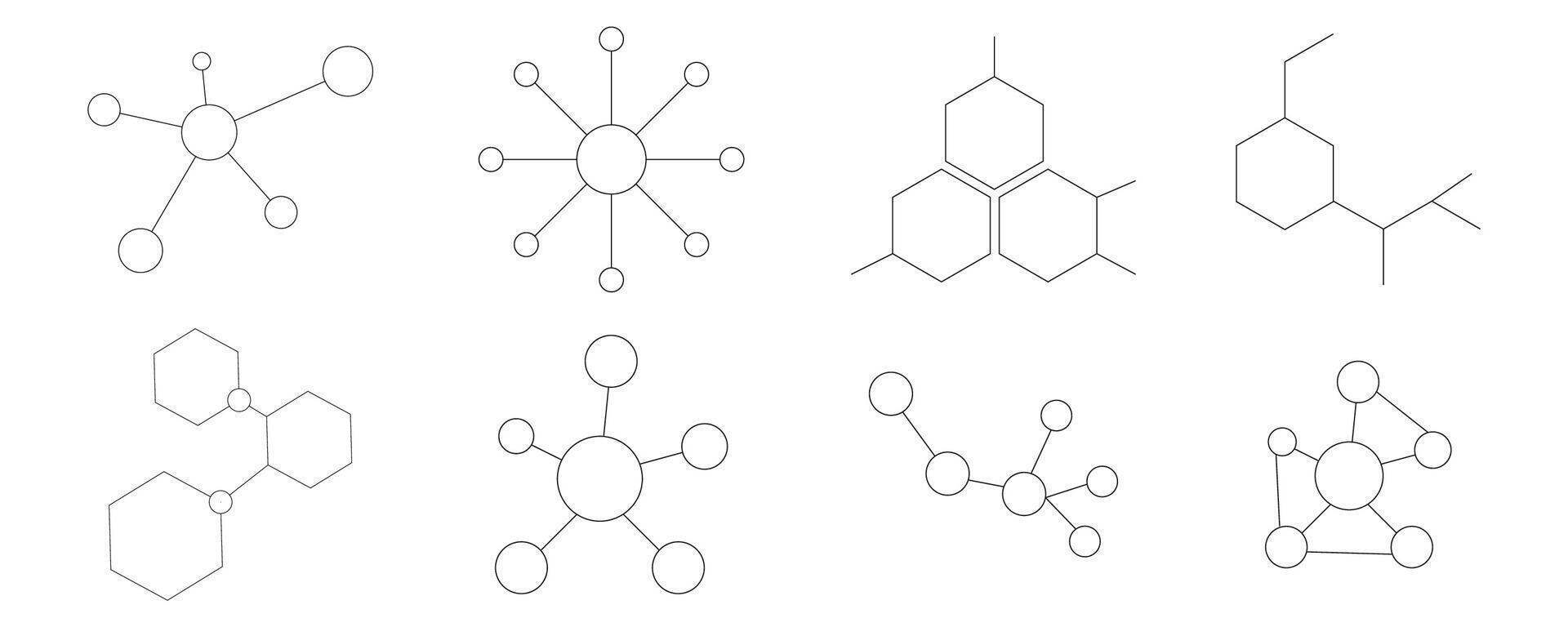 Hub networks connections system symbol line icon. Molecule or atom structure, communications social media contacts. Abstract share or business infrastructure. vector