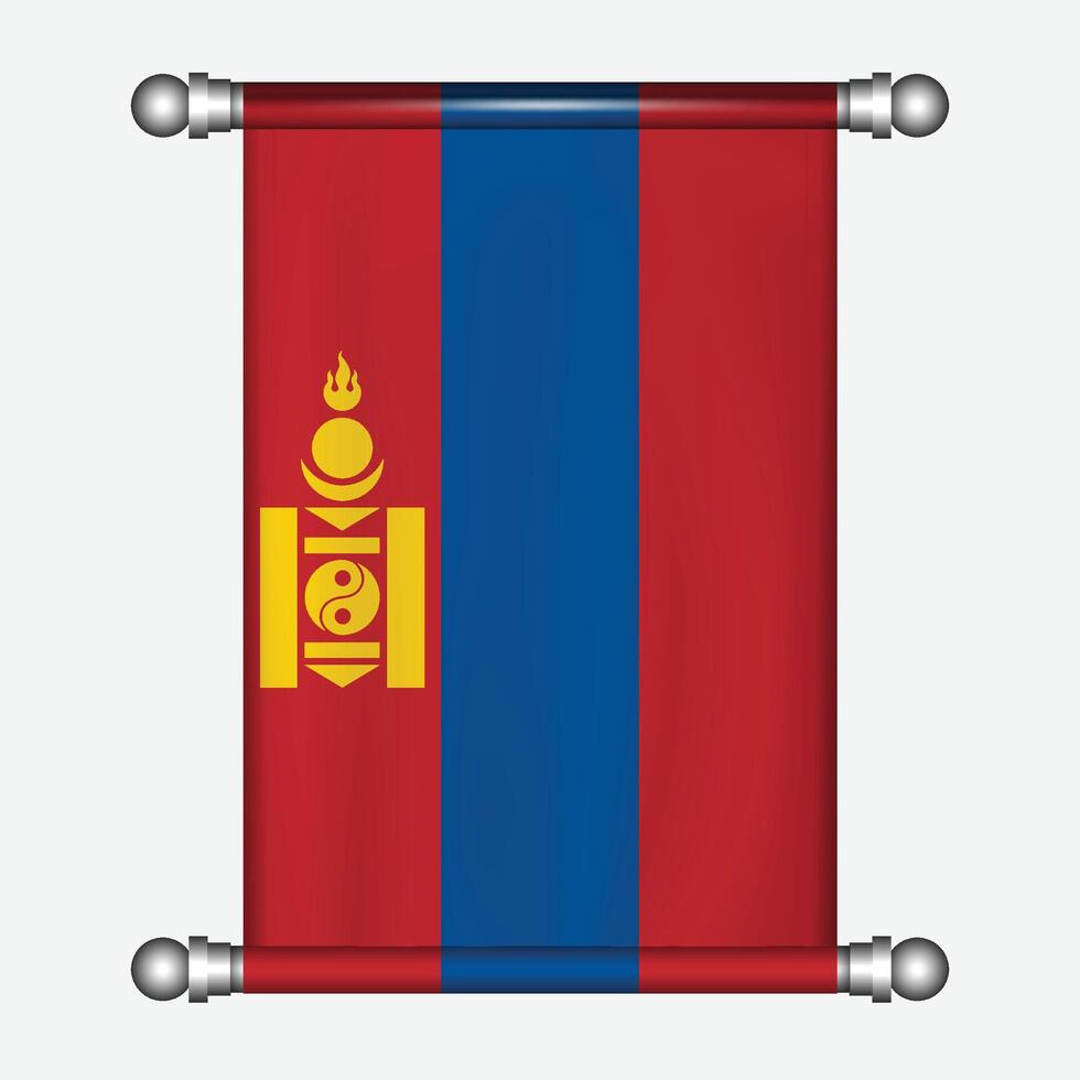 The flag of mongolia is shown on a white background vector