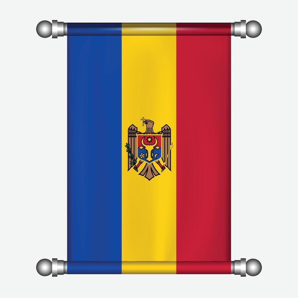 The flag of moldova on a white background vector