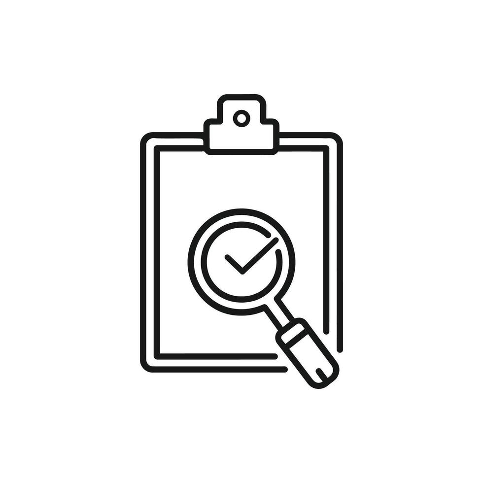 Checklist with magnifying glass icon illustration vector