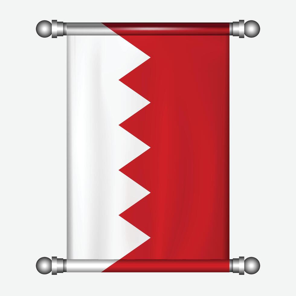 Bahrain flag on a metal frame vector