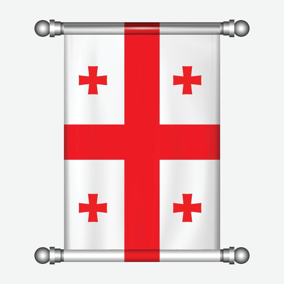 The flag of georgia is shown on a white background vector
