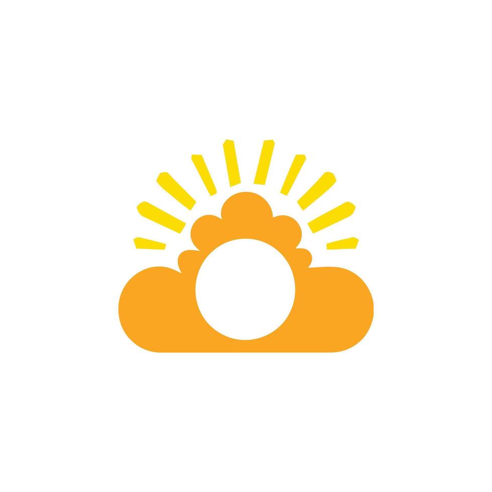 Sunrise and cloud icon vector