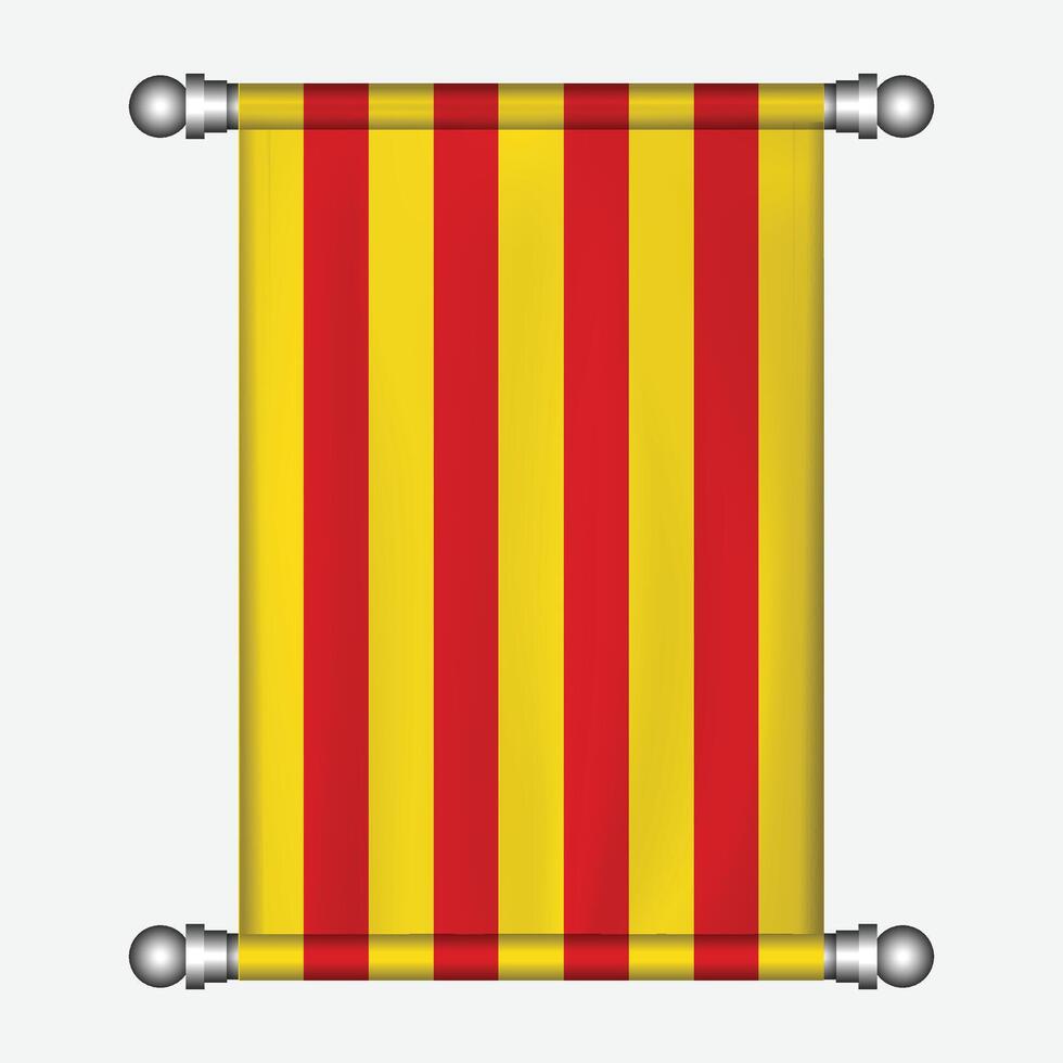 A flag with a red and yellow stripe vector