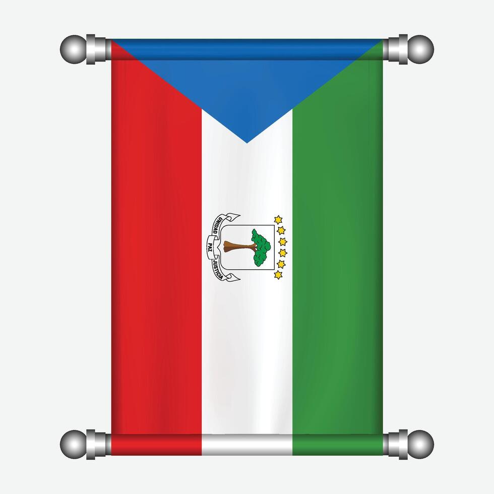 The flag of guatemala is hanging on a metal rod vector