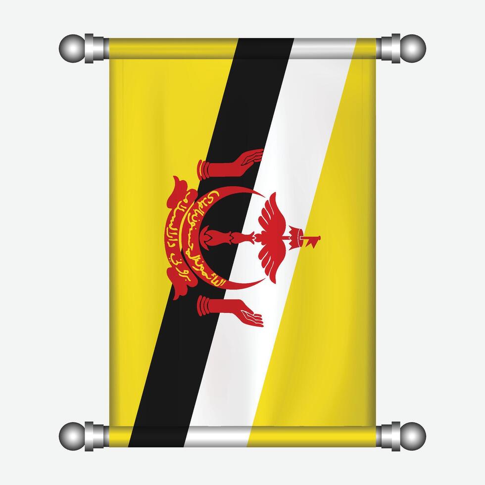 Brunei flag, illustration, isolated on white background vector