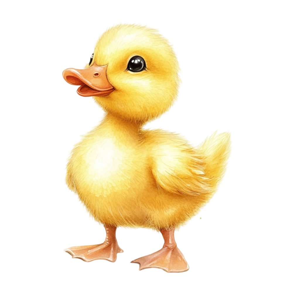 Cute Yellow Duckling Illustration png