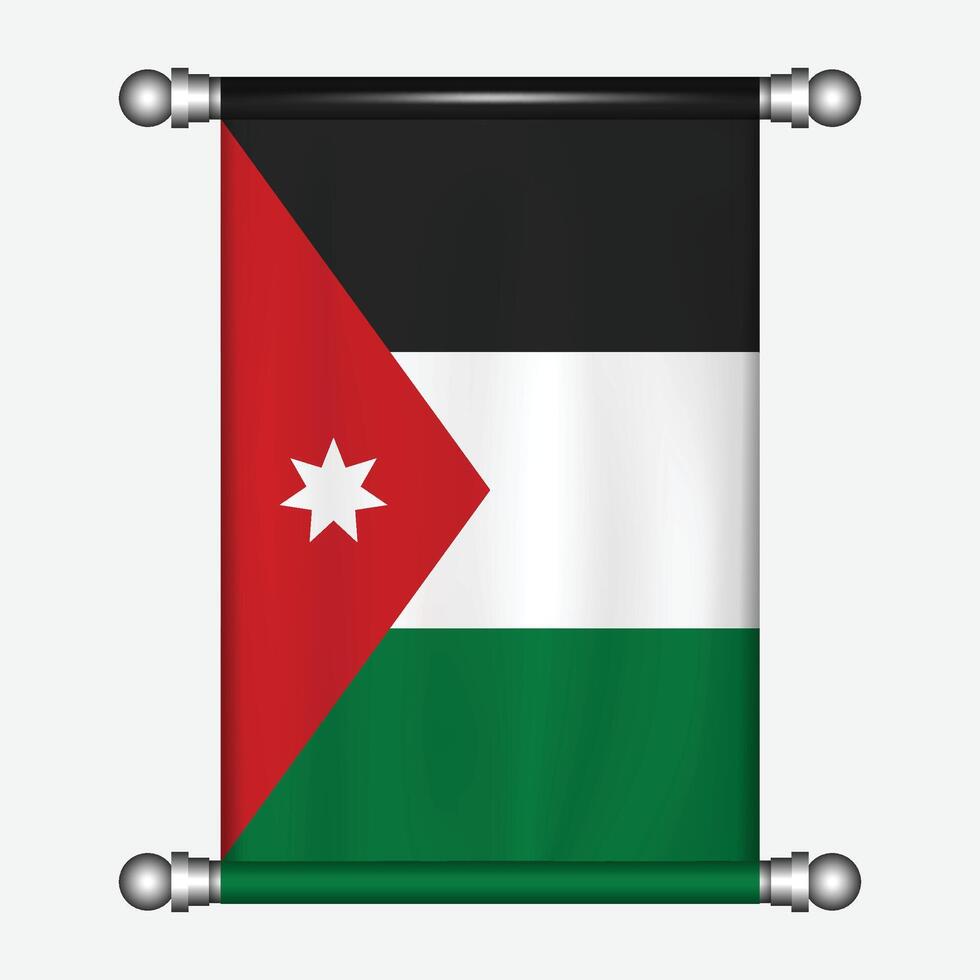 Jordan flag, illustration, isolated on white background vector