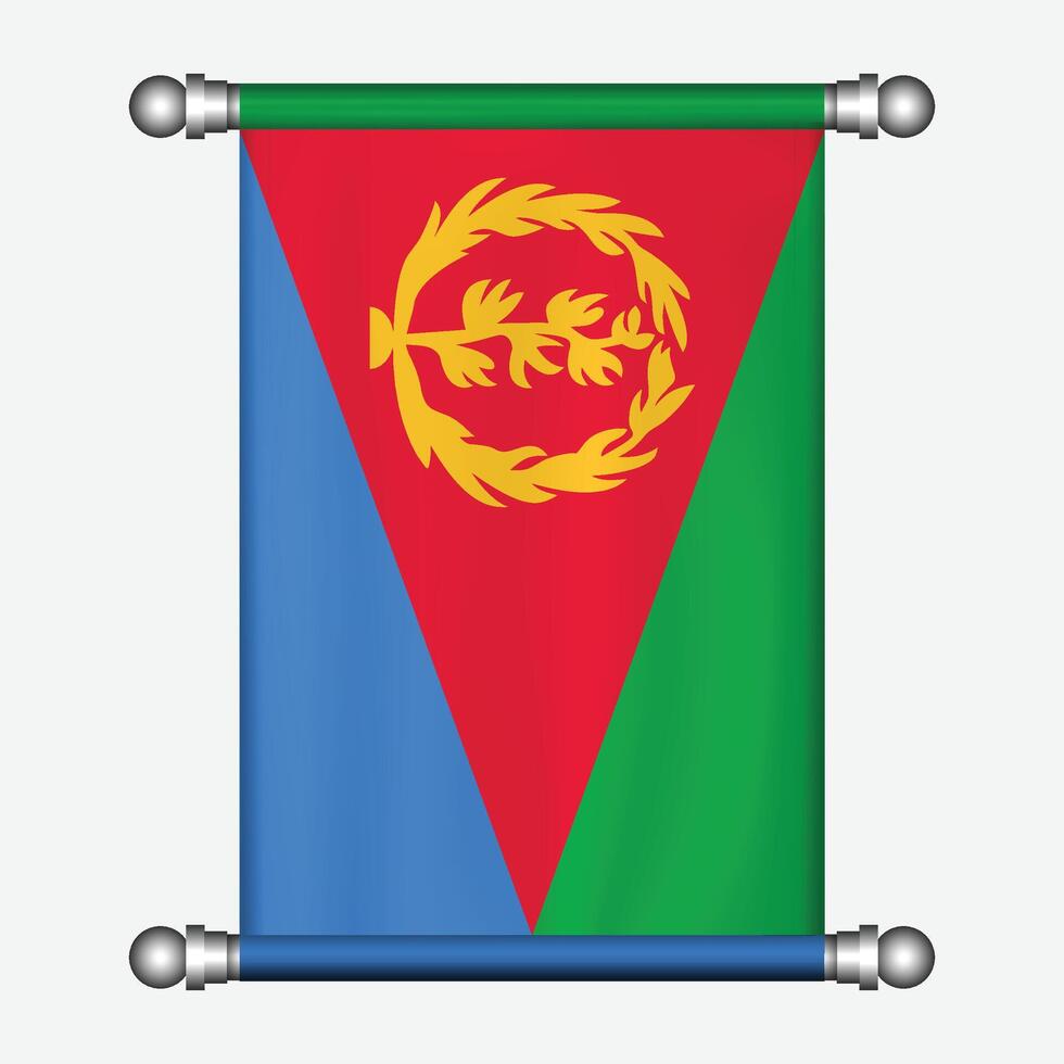 The flag of eritrea is a red, green and blue flag vector