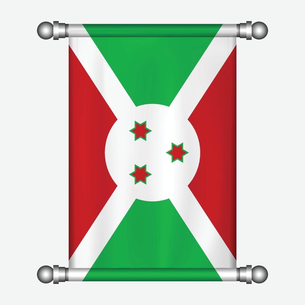 The flag of burundi is shown on a white background vector
