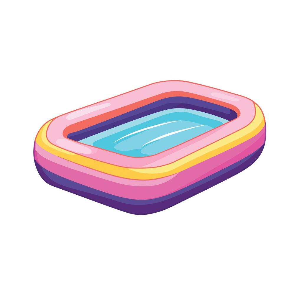 Round Inflatable Swimming Pool for Warm Seasons vector