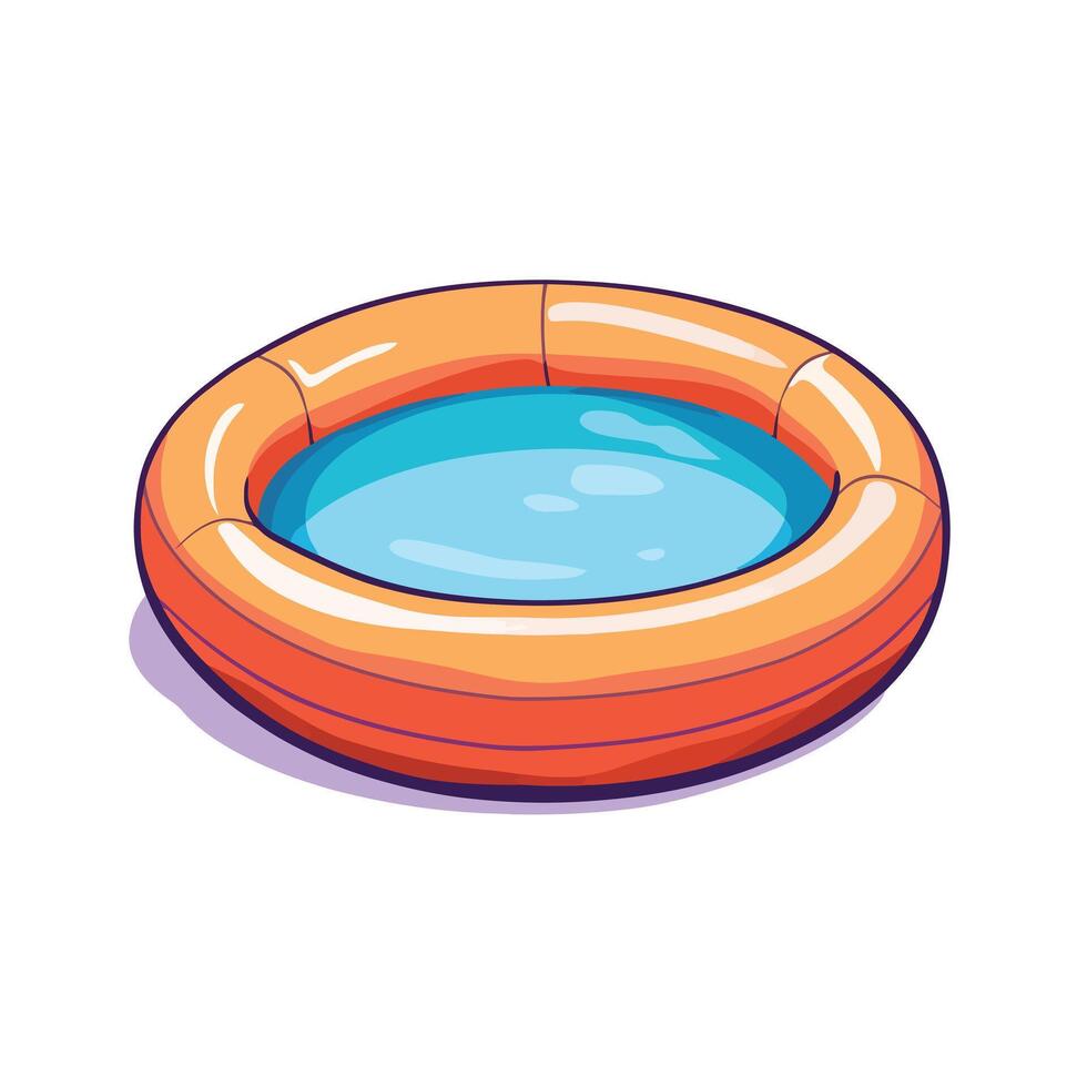 Lightweight Inflatable Swimming Pool Isolated vector
