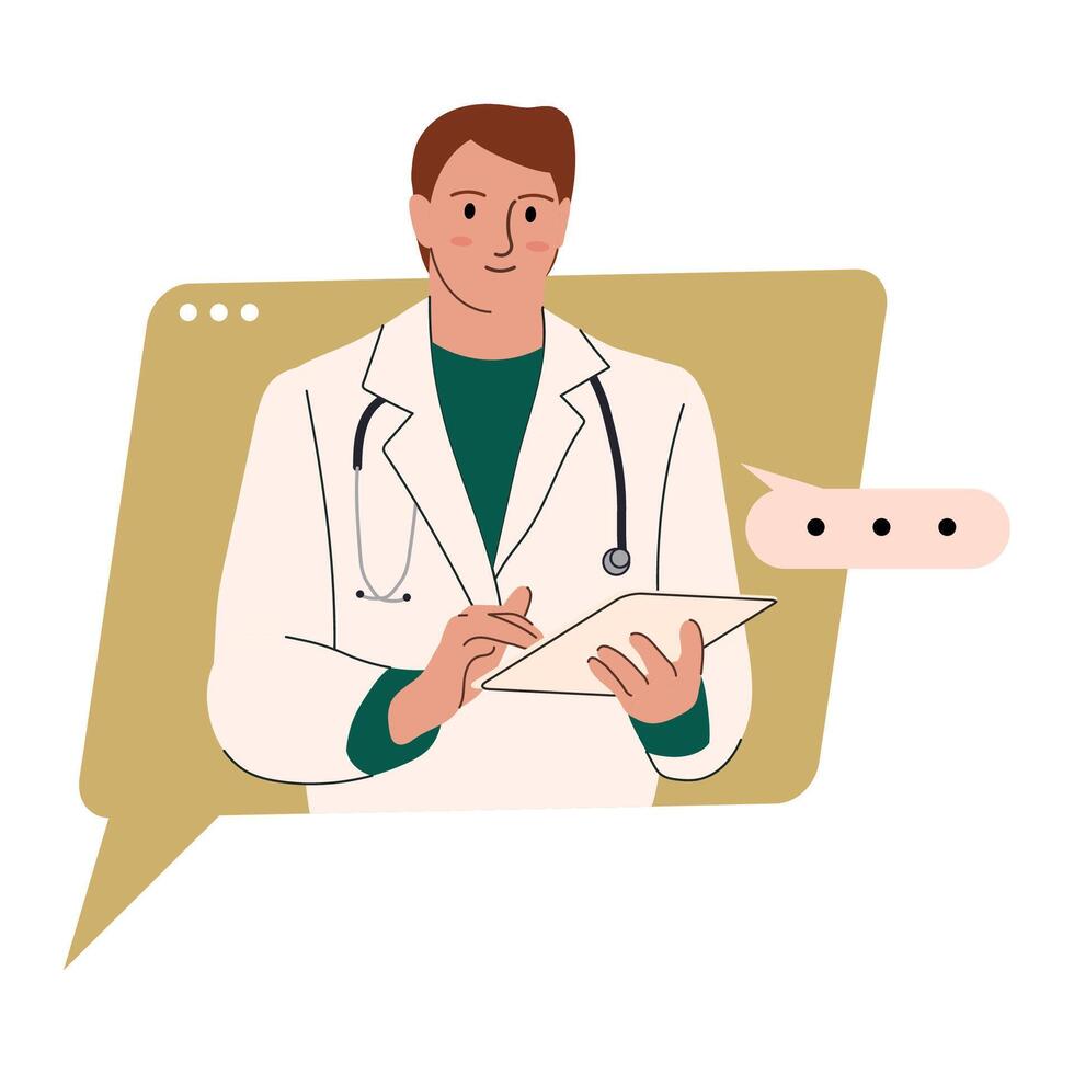 Chat Male Doctor vector