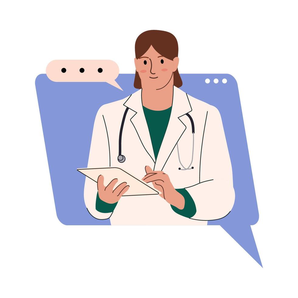 Chat Female Doctor vector