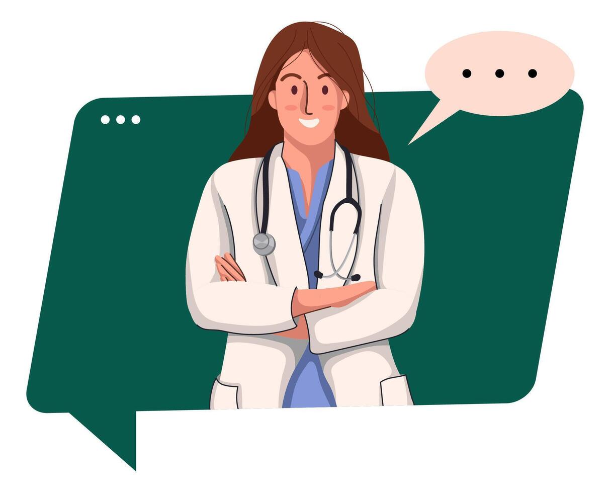 Female Doctor Chat vector