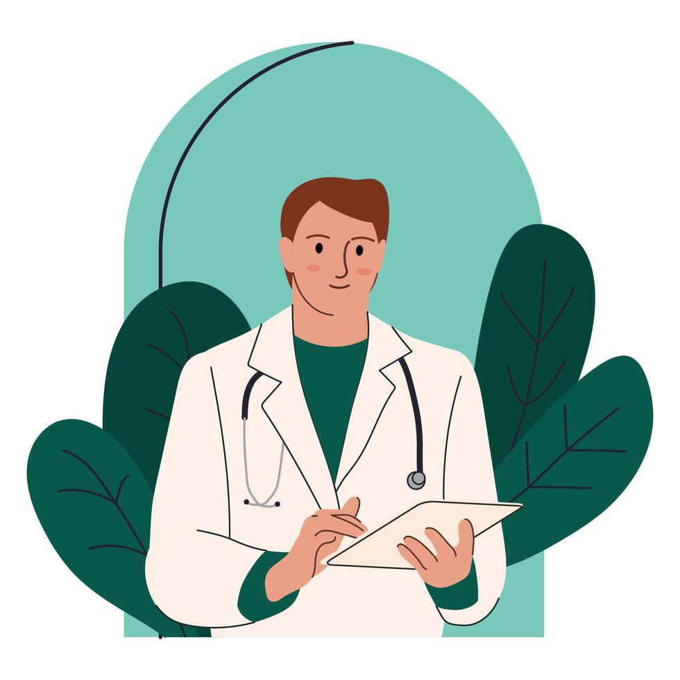 Male Doctor Happy vector