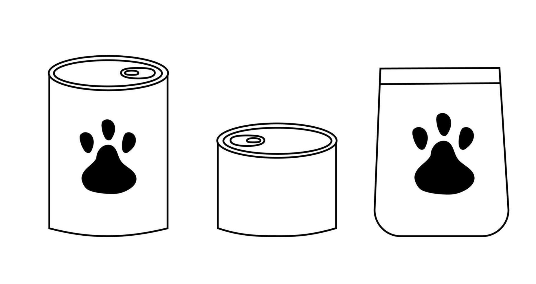 Set of food for cat or dog. flat illustration. vector