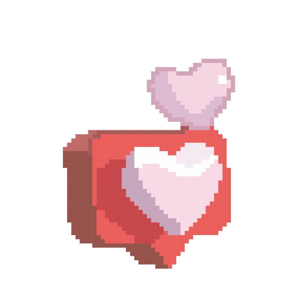 love bubble pixel art vector