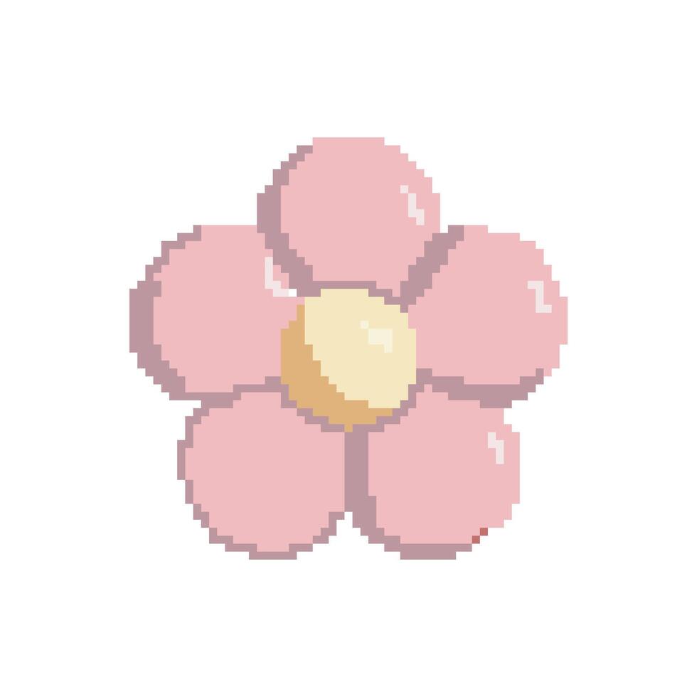 flower pink pixelart vector