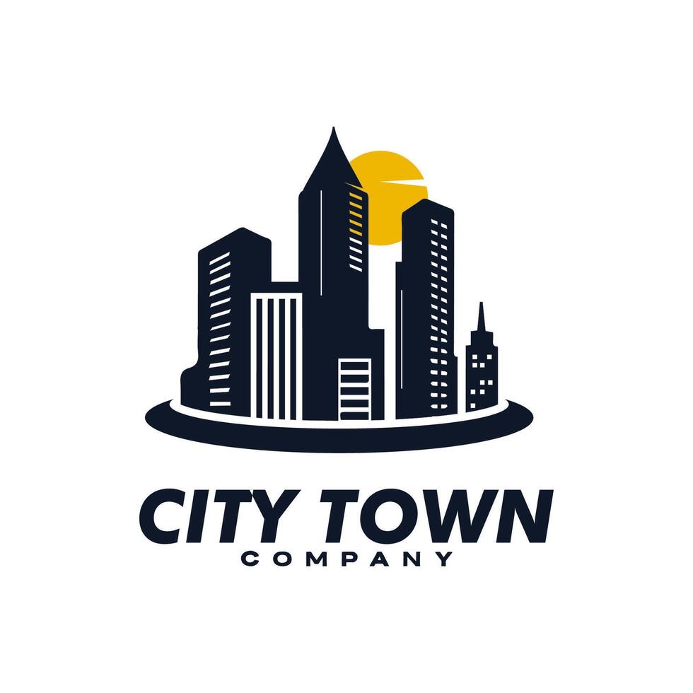 Creative logo design depicting a minimalist city skyline. vector