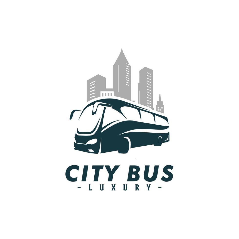 bus and city logo template vector