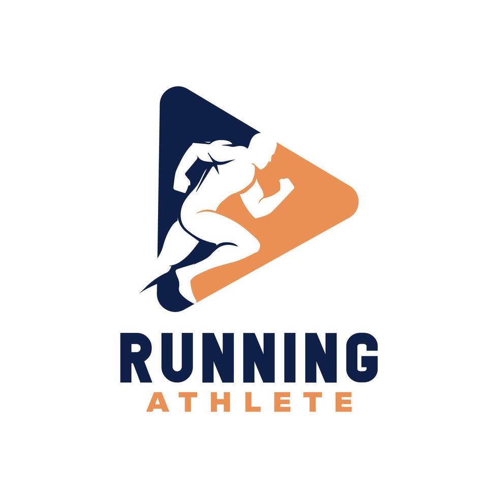Iconic Runner logo designs , Running Man Sport logo template vector