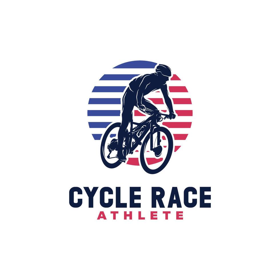Modern Cycling Athlete In Action Silhouette Logo vector