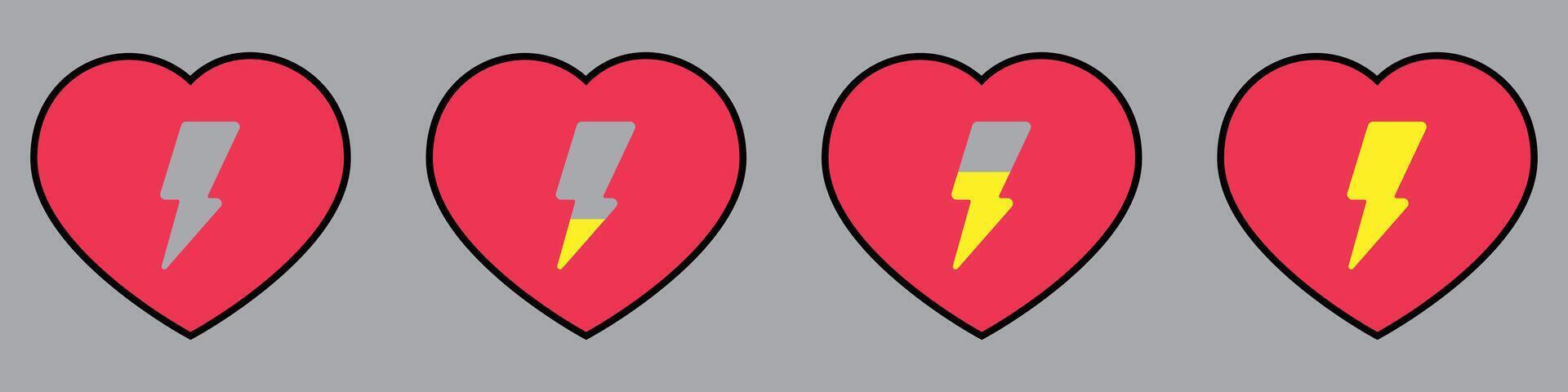 Power of love haert energy empty to full illustration graphic vector