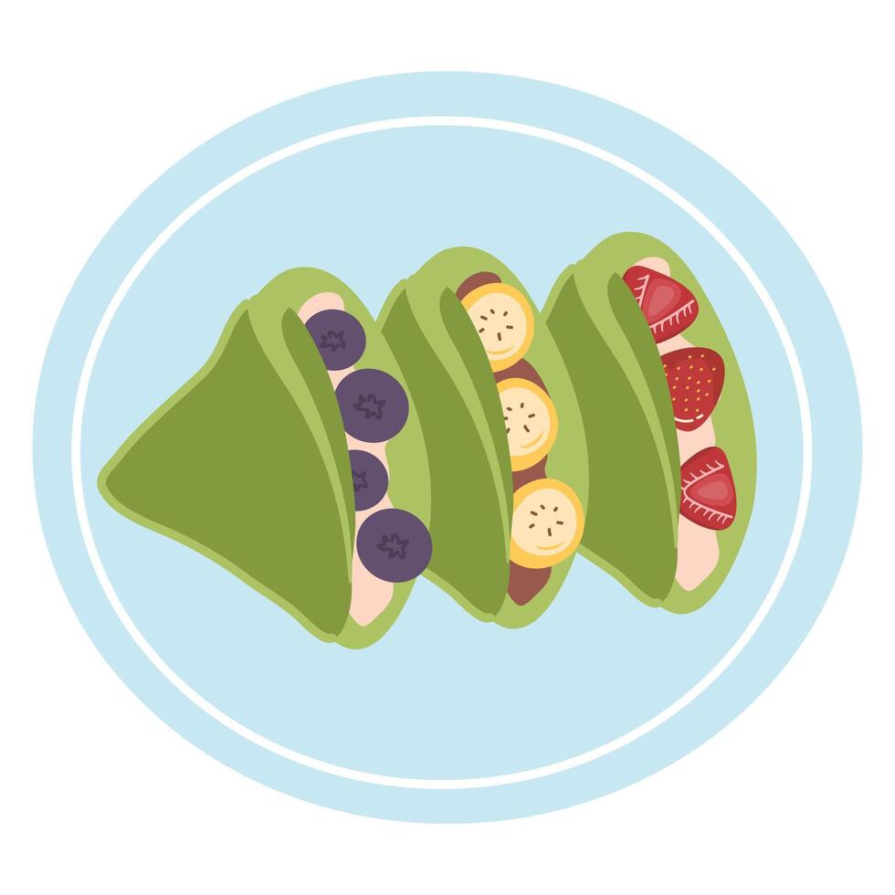 Pancakes Sweet Dessert. French Cuisine vector