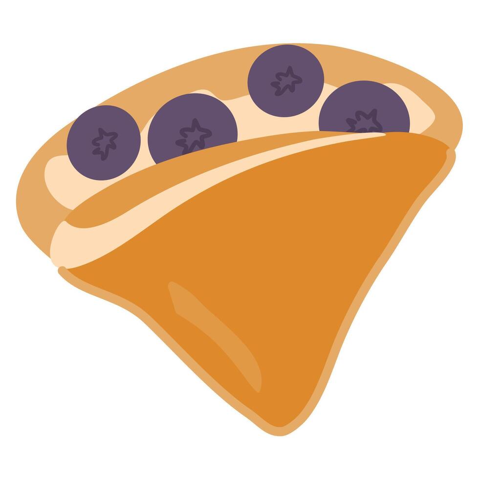 Crepes with Banana, Chocolate and Berries vector