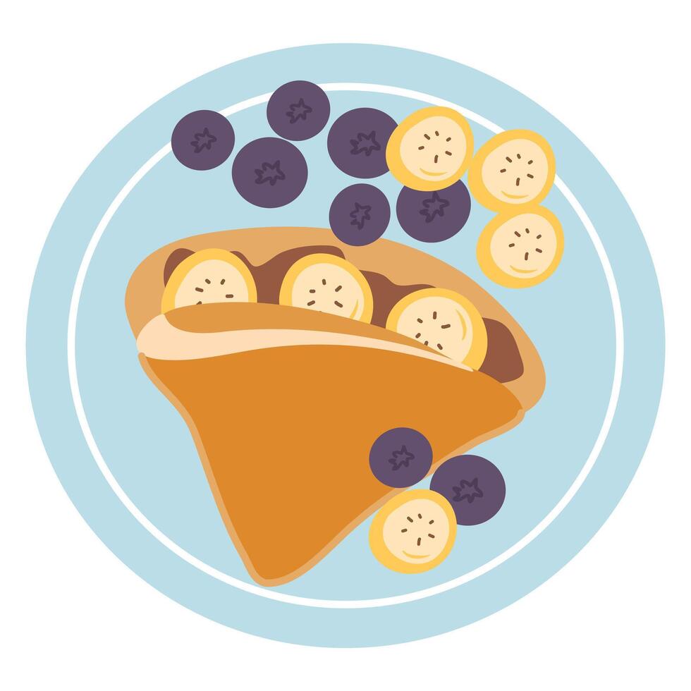 Russian Blini crepe traditional Slavic pancakes vector